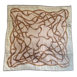 Burberry Beige Pink and Brown Chain Pattern Scarf